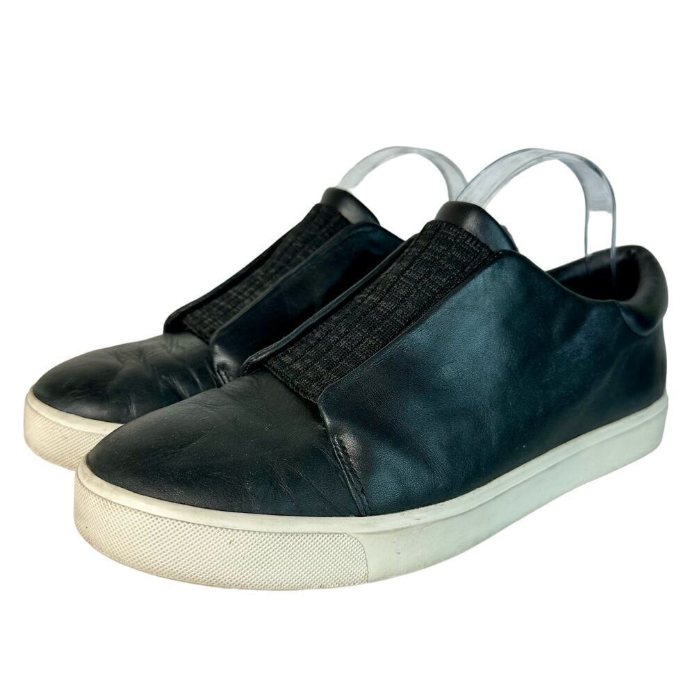Vince Black Sneakers Cantara Leather Slip On Shoes Neutral Minimal 9 39